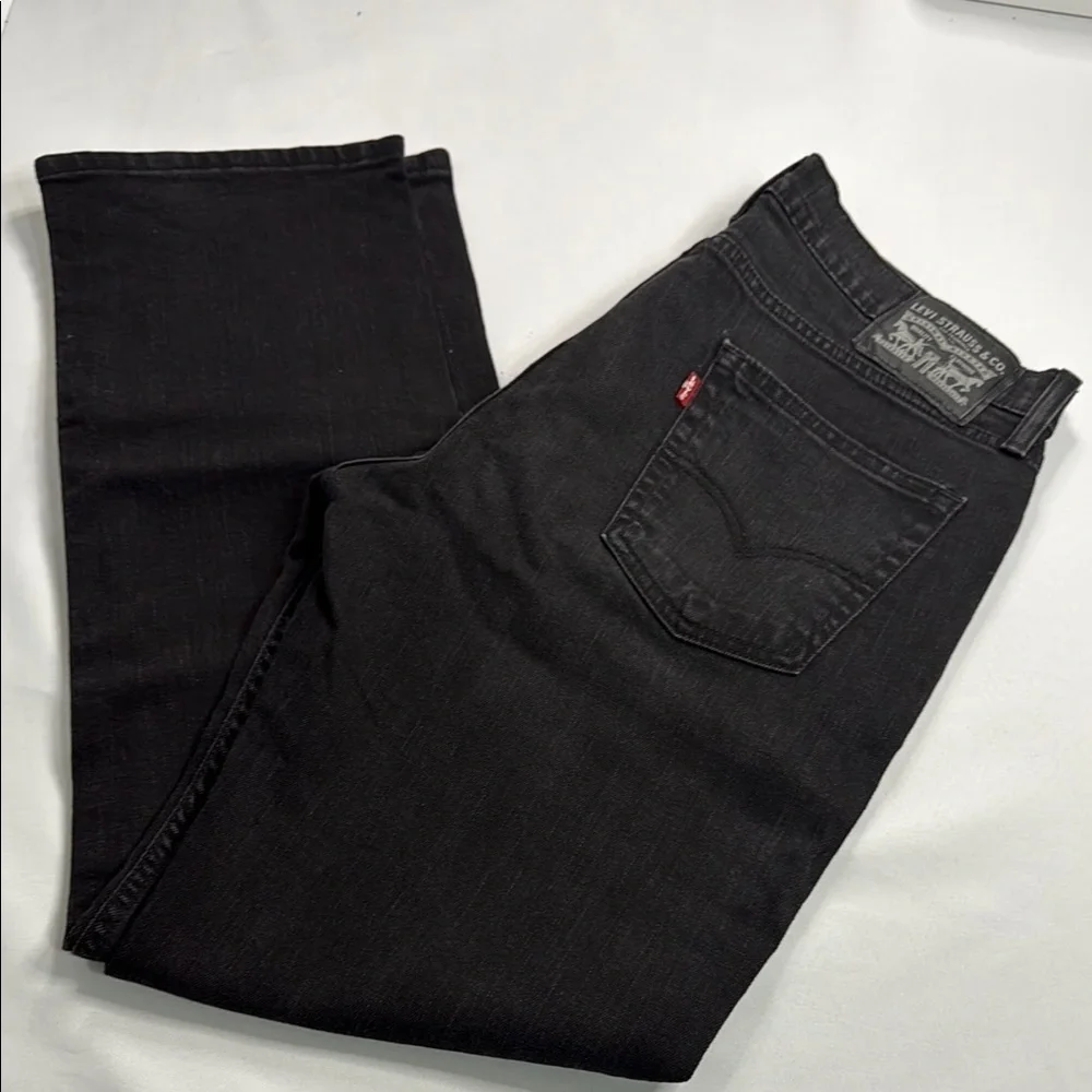 Levi's Men's Dark Black Straight Jeans
